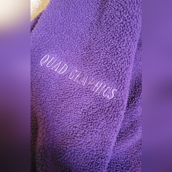 Landway Fleece purple womens small full zip up fleece quad graphics on one sleev - Picture 6 of 7